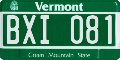 VT license plate BXI081