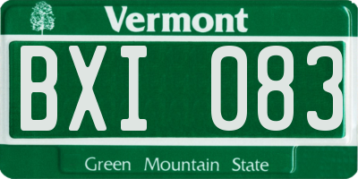 VT license plate BXI083