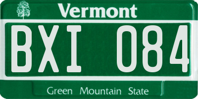 VT license plate BXI084