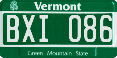 VT license plate BXI086