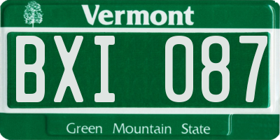 VT license plate BXI087