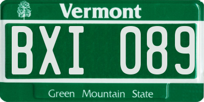 VT license plate BXI089