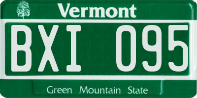 VT license plate BXI095