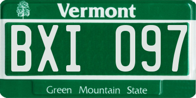 VT license plate BXI097
