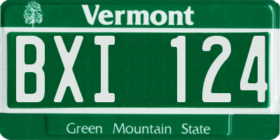VT license plate BXI124