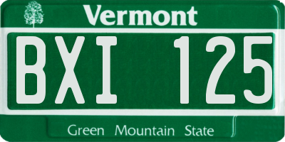 VT license plate BXI125