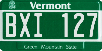 VT license plate BXI127