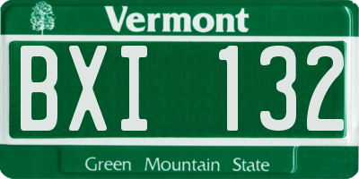 VT license plate BXI132