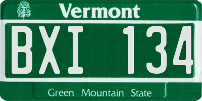 VT license plate BXI134