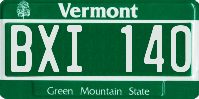 VT license plate BXI140