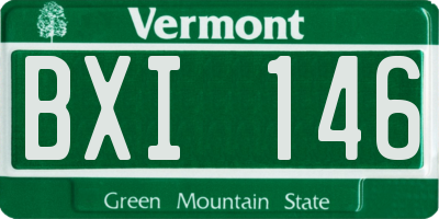 VT license plate BXI146