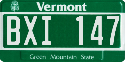 VT license plate BXI147