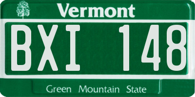 VT license plate BXI148