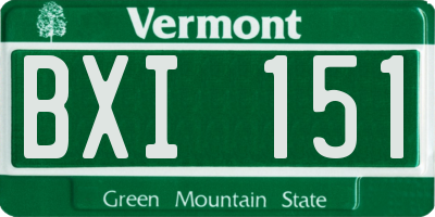 VT license plate BXI151