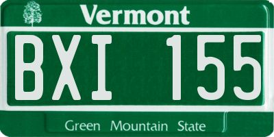 VT license plate BXI155