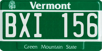 VT license plate BXI156