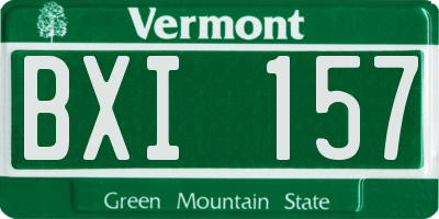 VT license plate BXI157
