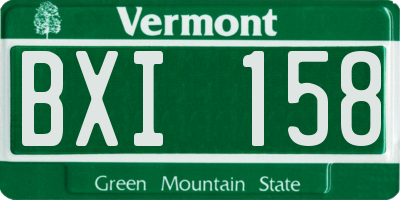 VT license plate BXI158