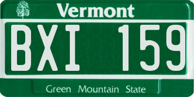 VT license plate BXI159