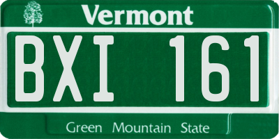 VT license plate BXI161
