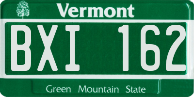 VT license plate BXI162