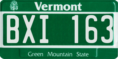 VT license plate BXI163