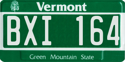 VT license plate BXI164