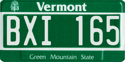 VT license plate BXI165