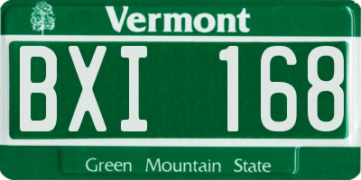 VT license plate BXI168