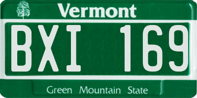 VT license plate BXI169