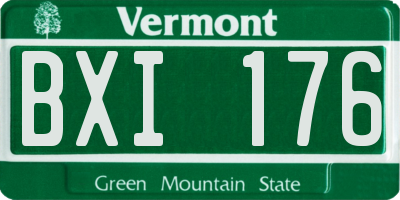 VT license plate BXI176