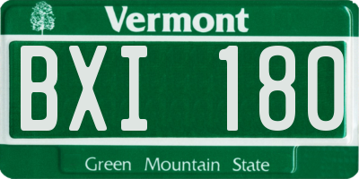 VT license plate BXI180