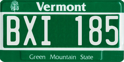 VT license plate BXI185