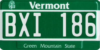 VT license plate BXI186