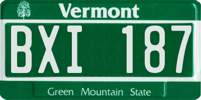 VT license plate BXI187