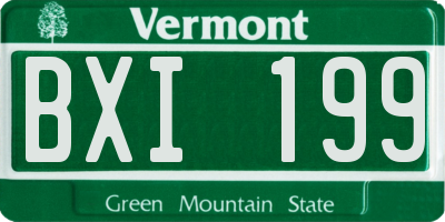 VT license plate BXI199