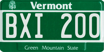 VT license plate BXI200