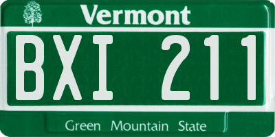 VT license plate BXI211