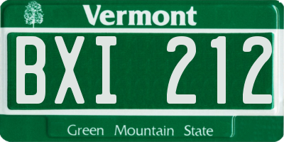 VT license plate BXI212