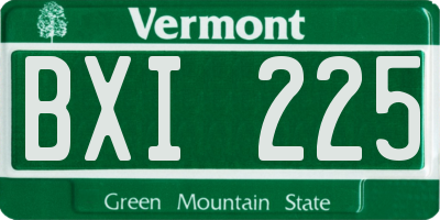 VT license plate BXI225