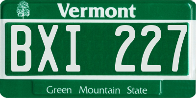 VT license plate BXI227