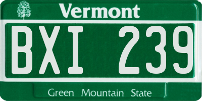 VT license plate BXI239