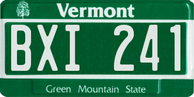 VT license plate BXI241