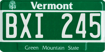 VT license plate BXI245