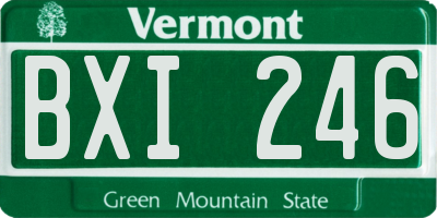 VT license plate BXI246