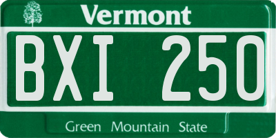 VT license plate BXI250