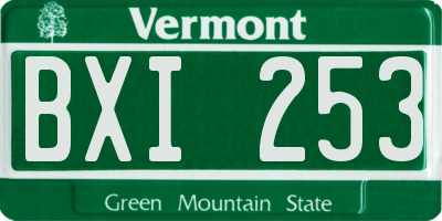 VT license plate BXI253