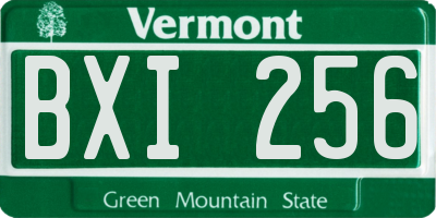 VT license plate BXI256