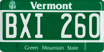 VT license plate BXI260
