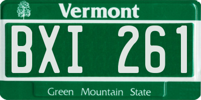 VT license plate BXI261